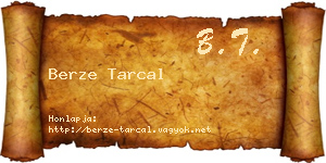 Berze Tarcal névjegykártya